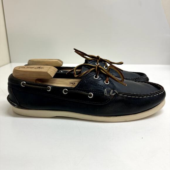 Oak Street Bootmakers Boat Shoe Navy Chromexcel Leather Men's Size 9 - Picture 2 of 12
